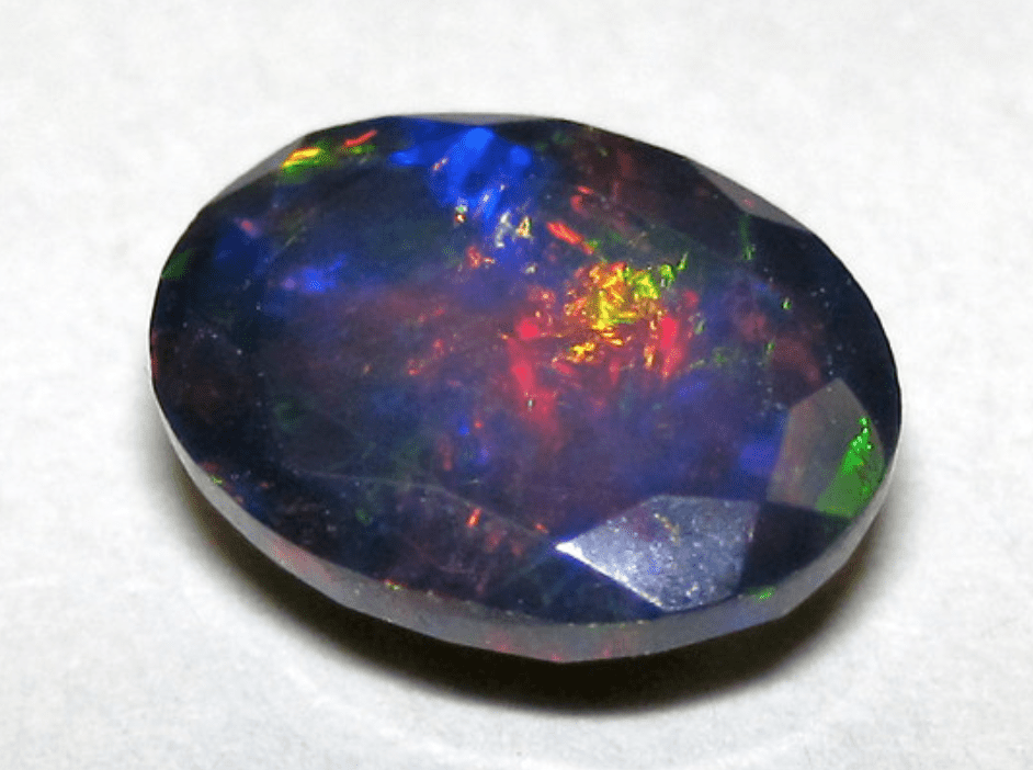 faceted black opal