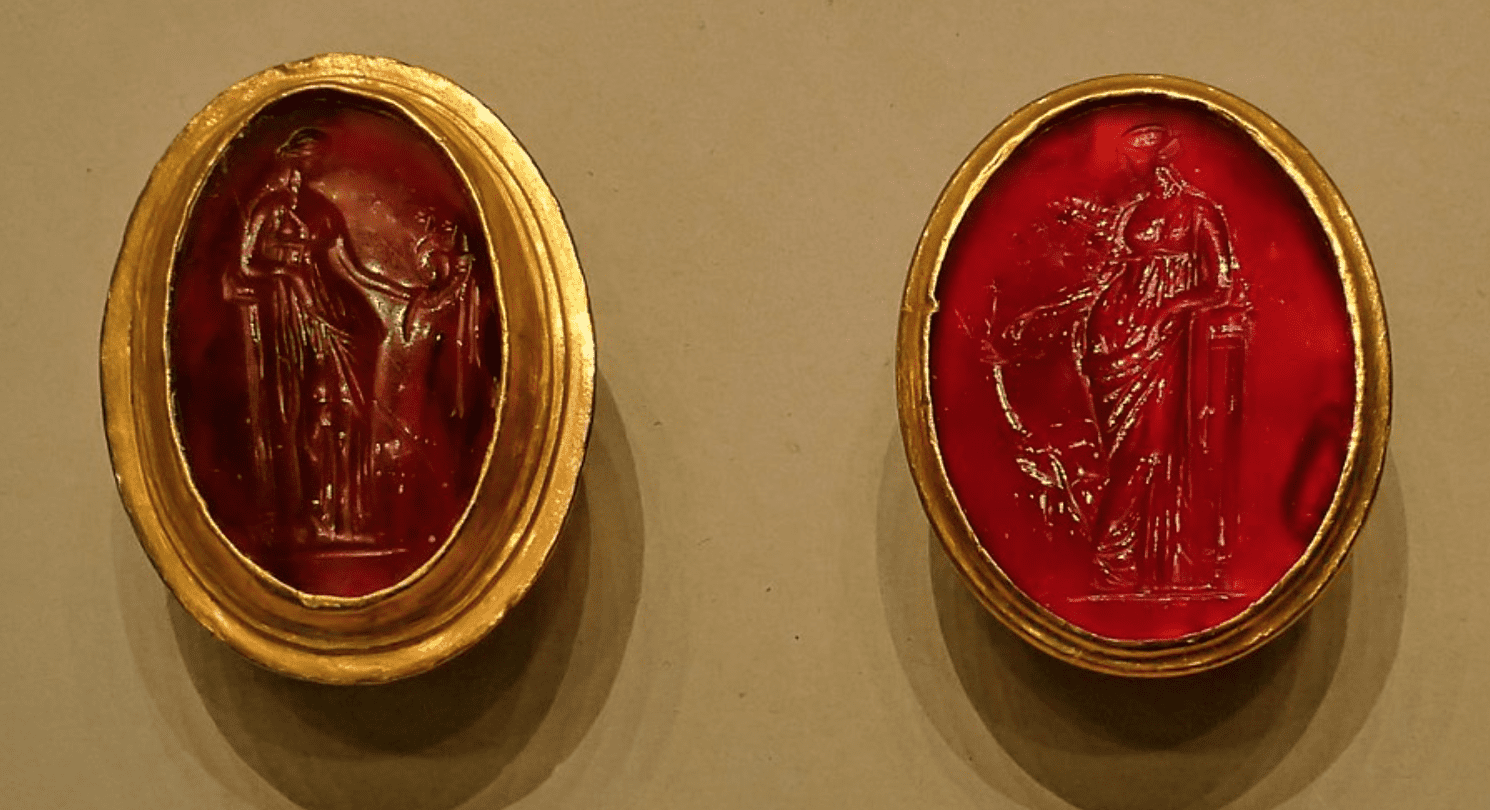 carnelian carved brooch