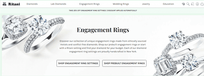 ritani engagement rings banner