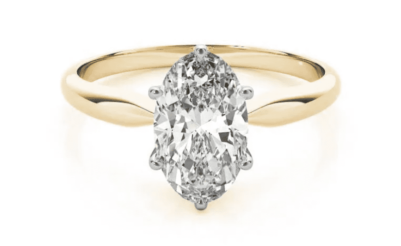 14K yellow gold oval solitaire