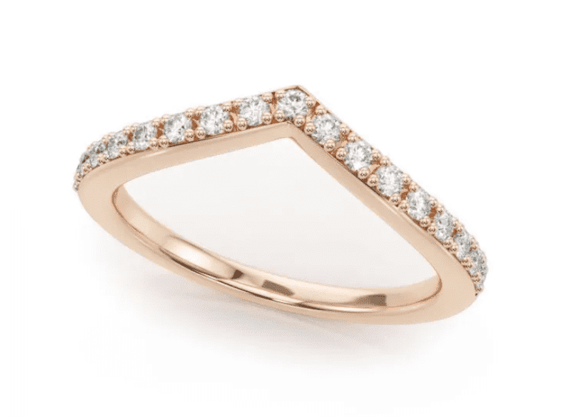 chevron diamond wedding ring shank