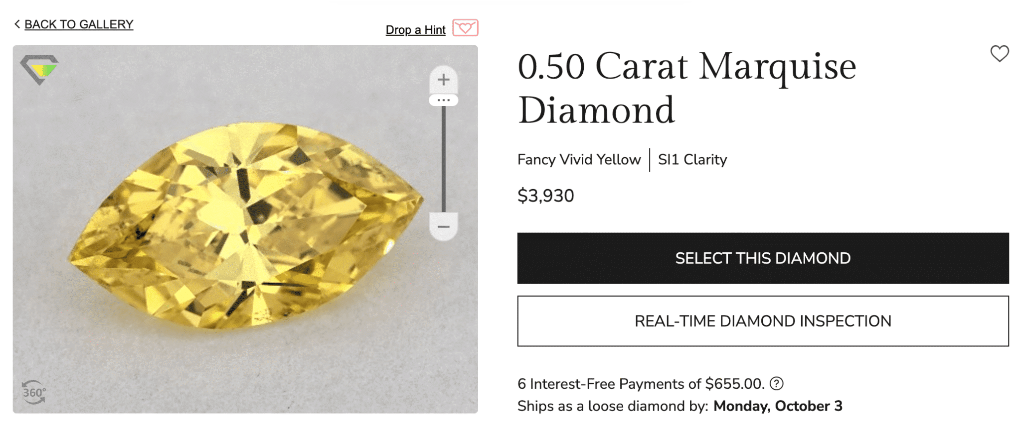 yellow diamond price