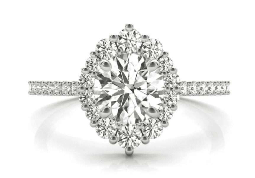 lab grown diamond and natural accent diamonds