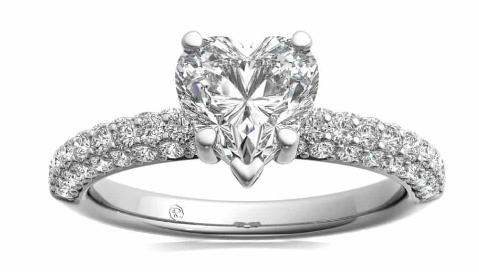 Ritani Three Row Pave Diamond Engagement Ring