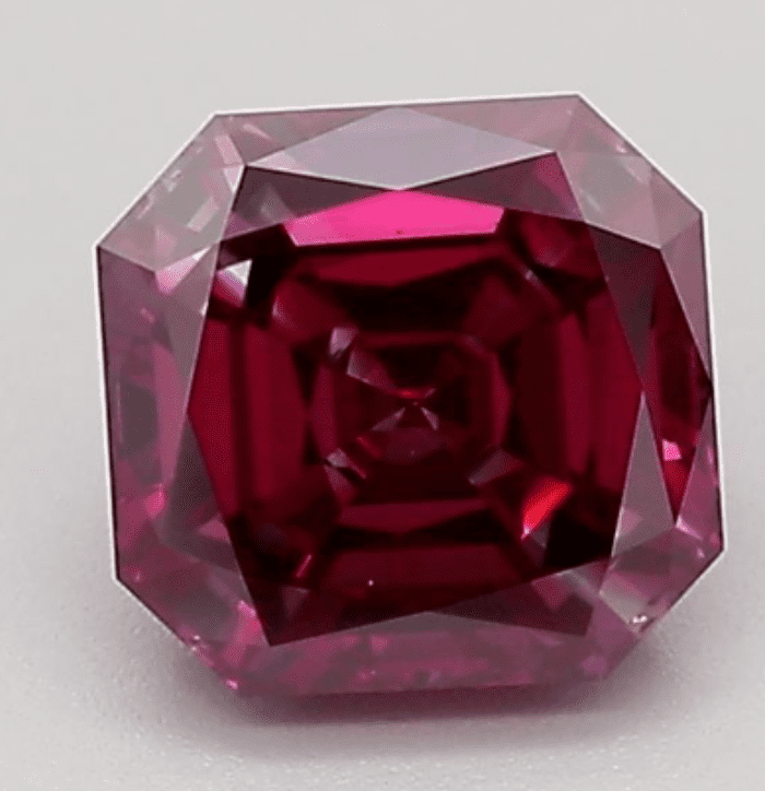lab created red diamond