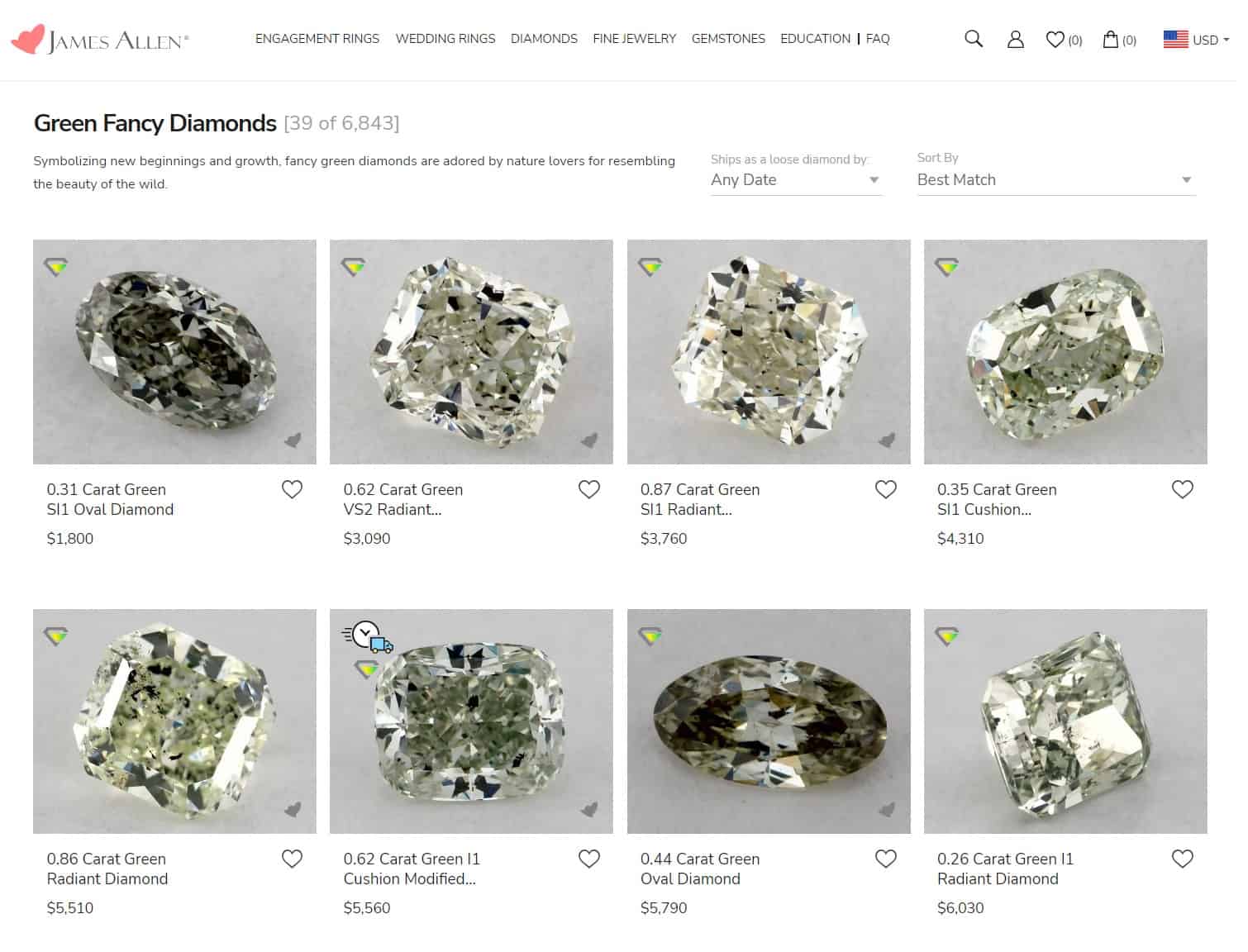 JA fancy green diamonds james allen fancy green diamonds