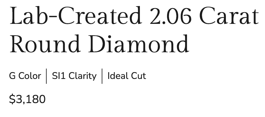 Lab Diamond SI1 Clarity