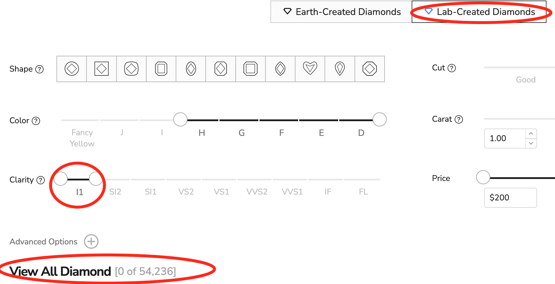 i1 clarity lab diamonds