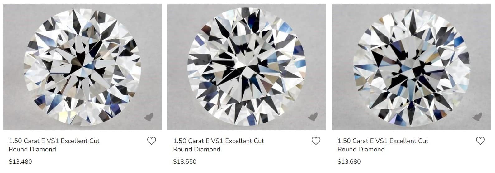 E diamond prices 1.5 ct VS1 Excellent Cut
