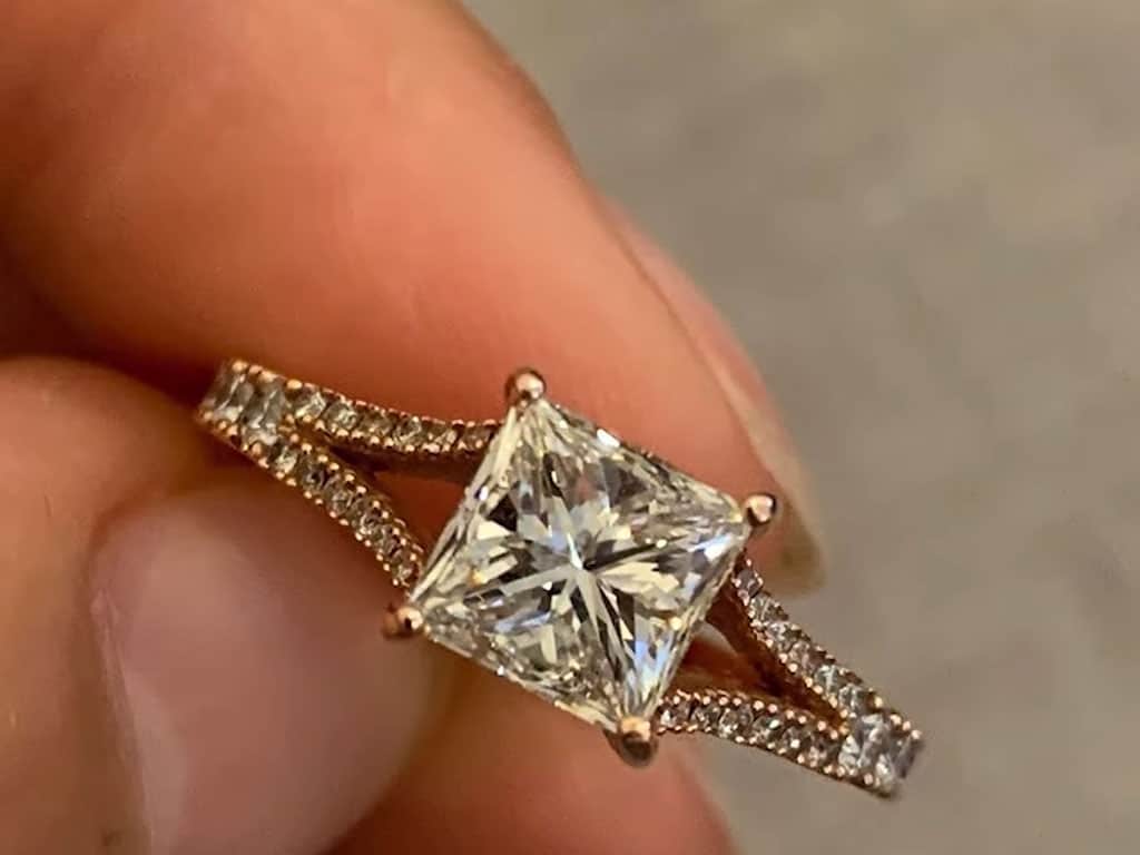 J diamond princess cut double shank pave J diamond princess cut double shank pave