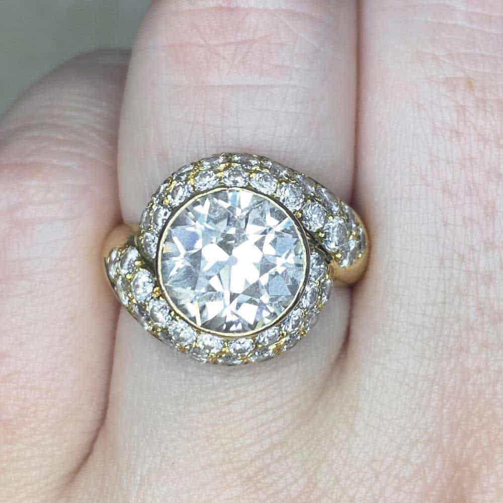 Vintage ring K Color 3 ct SI 3.00 ct K color SI1 in a yellow gold setting