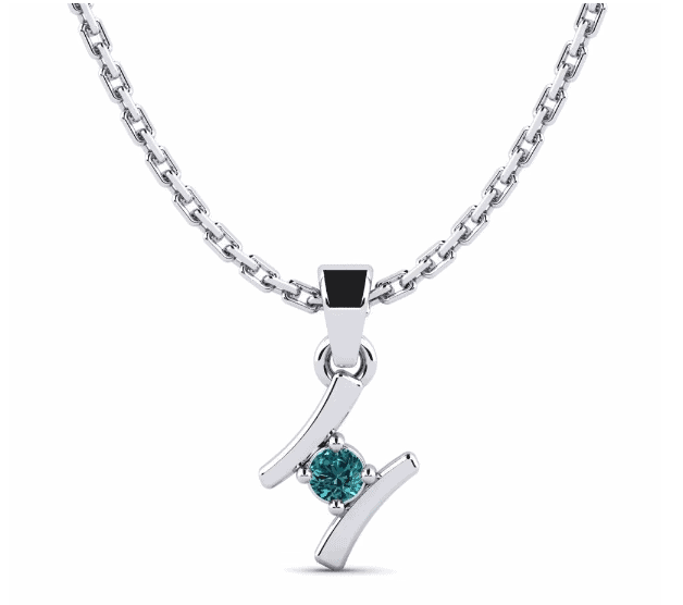 glamira blue diamond pendant in prong setting