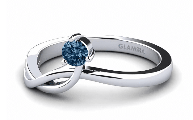 glamira blue diamond solitaire