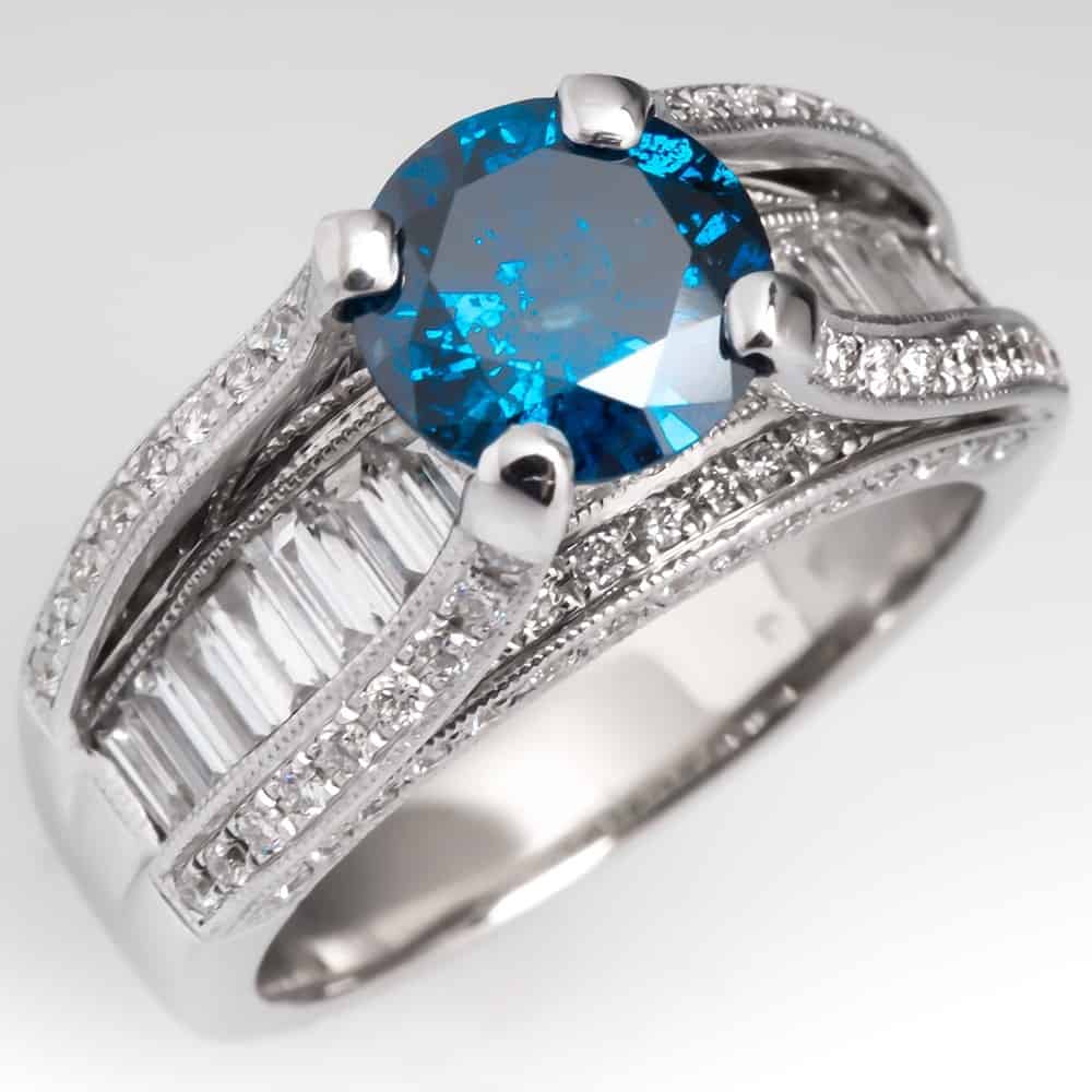 vintage blue diamond ring vintage blue diamond ring