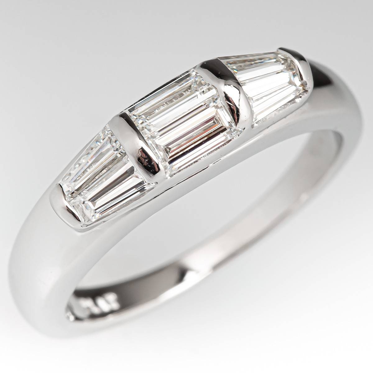 baguette diamond ring in platinum