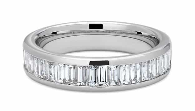 Channel Set Baguette Diamond Ring In Platinum