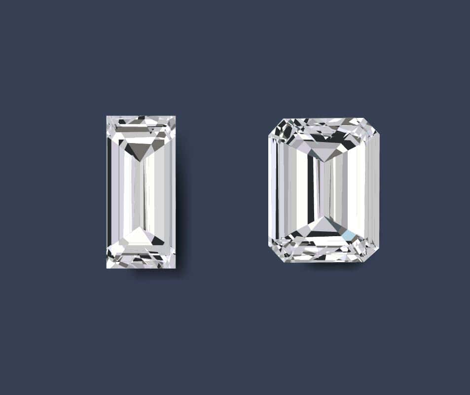 baguette cut vs emerald cut diamond baguette cut vs emerald cut diamond