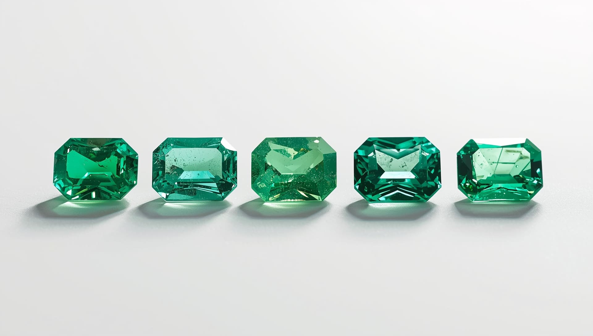 Emerald gemstones comparison — subtle color and clarity differences, ideal for finding the Best Places to Buy Jewelry Online.