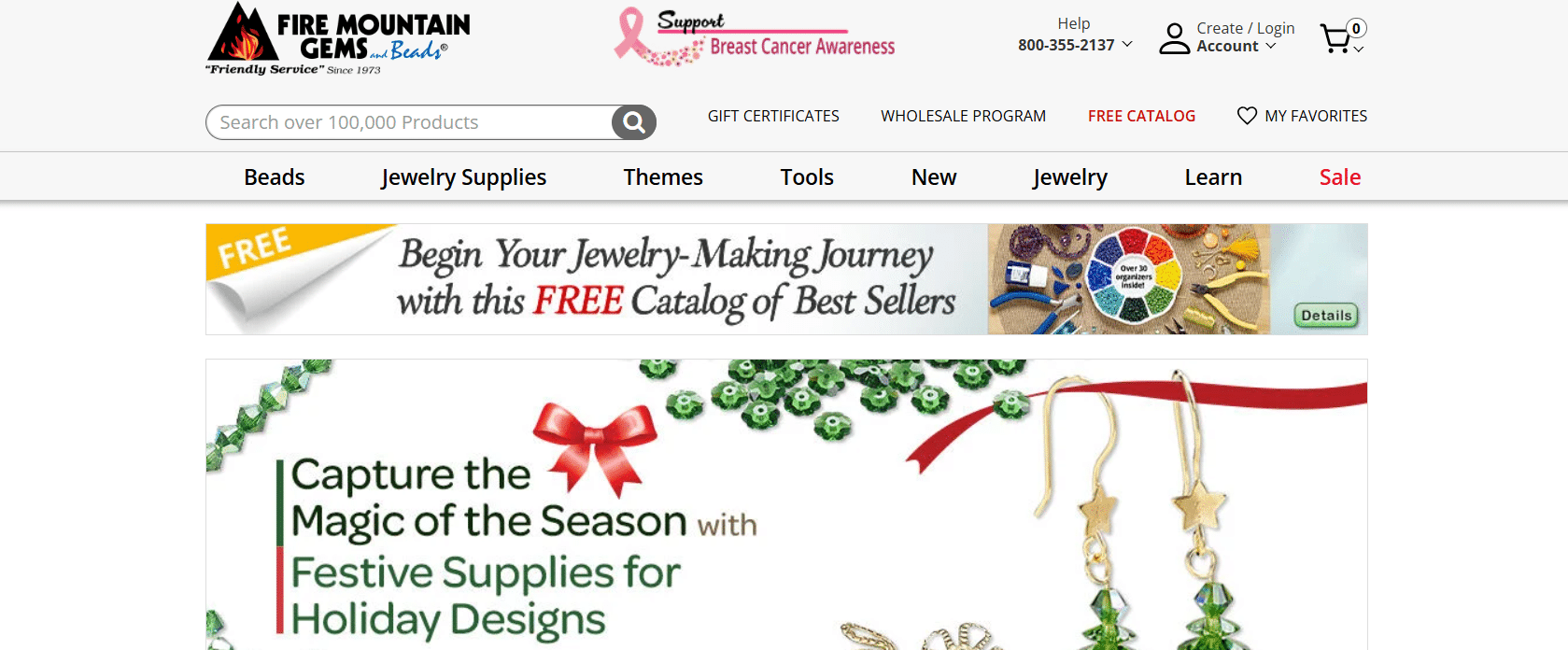 Fire Mountain Gems and Beads online store — one of the Best Places to Buy Jewelry Supplies Online offering beads, tools, and festive jewelry-making materials