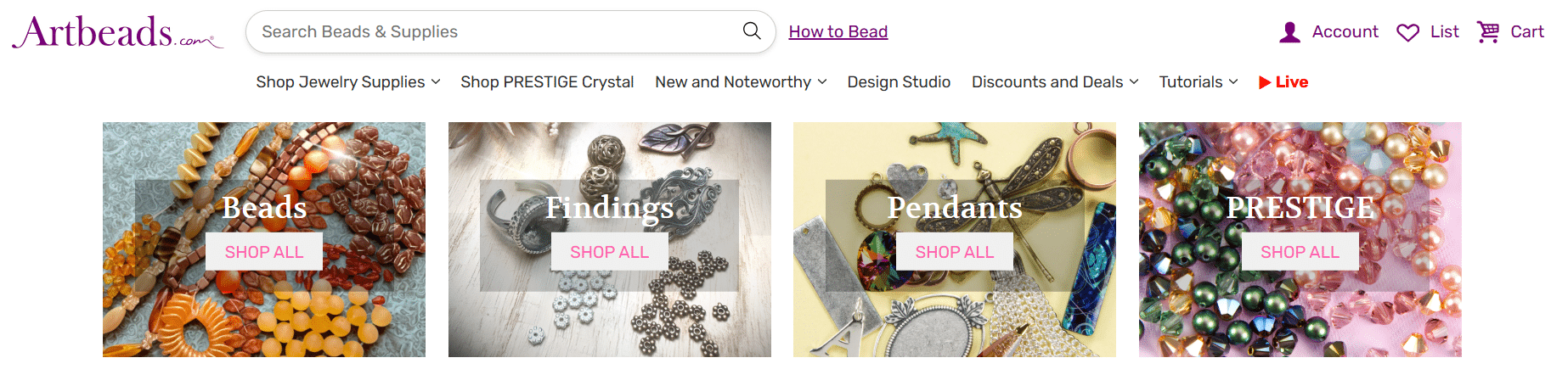 Artbeads jewelry supplies — beads, findings, pendants, and PRESTIGE crystals from one of the Best Places to Buy Jewelry Supplies Online